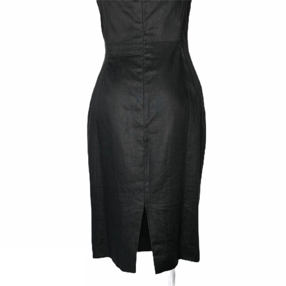 Vintage Pia Rucci Black Sleeveless Linen Dress - Picture 7 of 10